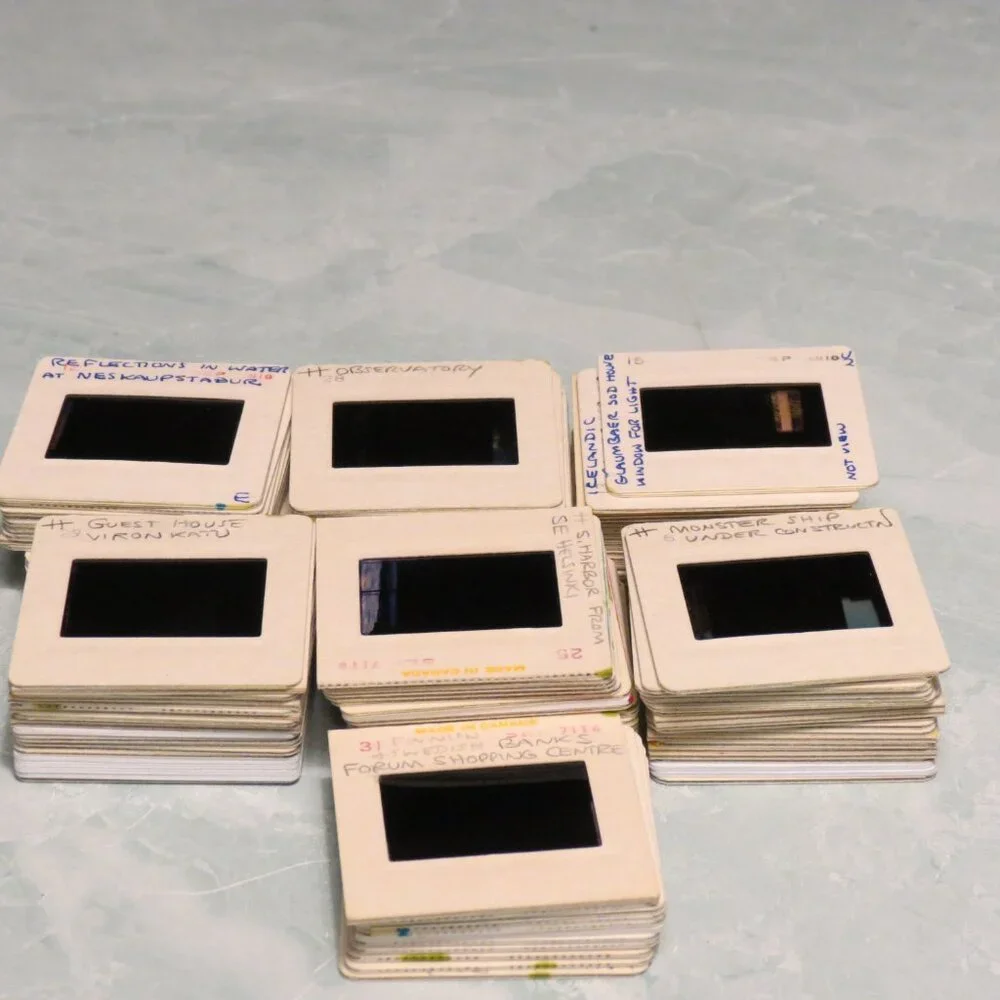 Lot of 131 Vintage Slides from Finland - vacation photos including people and pl